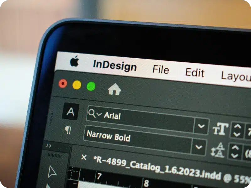 Photo du logiciel InDesign sur Mac