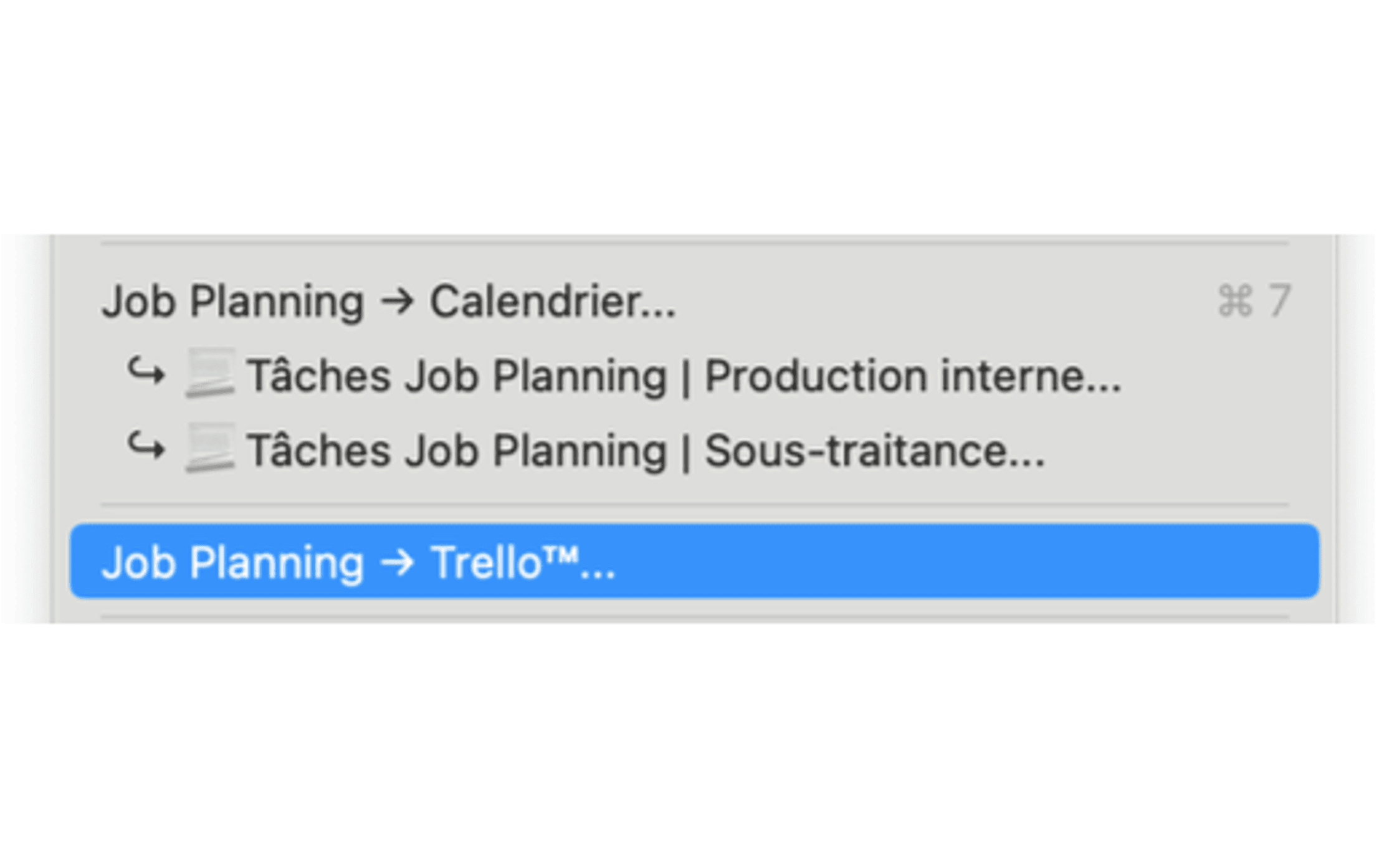 Export dans Trello