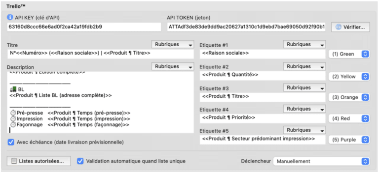 Reglage Trello dans Cadratin